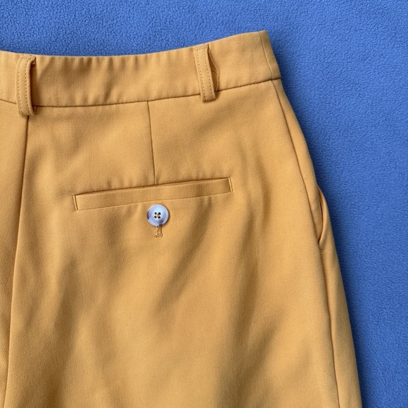 Maeve Anthropologie Pleated Shorts Womens 6 Yellow Avery High Waist Pockets - Picture 3 of 13